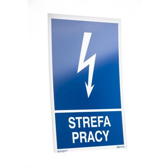 EG-tablica ostrzegawcza pionowa „Strefa pracy” – znak elektryczny BHP