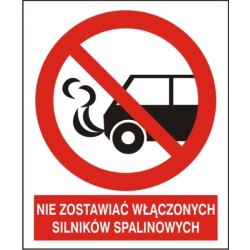 EG-tablice „Nie zostawiać włączonych silników spalinowych”
