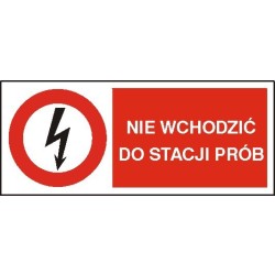 EG-tablice „Nie wchodzić do stacji prób” pozioma