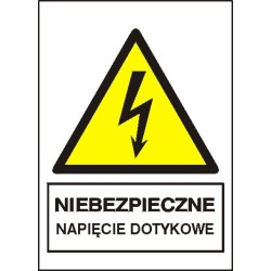 EG-tablice „Niebezpieczne napięcie dotykowe” pionowa