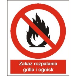 EG-tablice „Zakaz rozpalania grilla i ognisk”