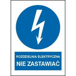EG-tablice „Rozdzielnia elektryczna Nie zastawiać” pionowa