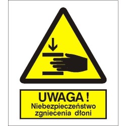 EG-tablice „Ostrzeżenie przed zgnieceniem dłoni”