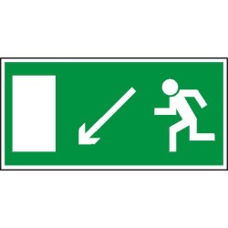 EG-tablice „Kierunek do wyjścia drogi ewakuacyjnej w dół w lewo (znak uzupełniający)”