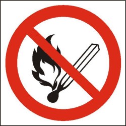 EG-tablice „Zakaz używania otwartego ognia”