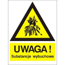 EG-tablice „Ostrzeżenie przed substancjami wybuchowymi”