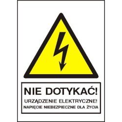 EG-tablice „Nie dotykać! Urządzenie elektryczne! Napięcie niebezpieczne dla życia”
