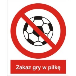 EG-tablice „Zakaz gry w piłkę”, symbol piłki