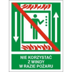 EG-tablice „Zakaz korzystania z windy w razie pożaru”