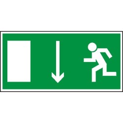 EG-tablice „Kierunek do wyjścia drogi ewakuacyjnej w dół (znak uzupełniający)”
