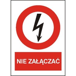 EG-tablice „Nie załączać” pionowa