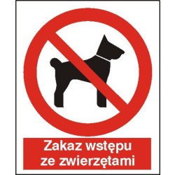 EG-tablice „Zakaz wstępu ze zwierzętami”