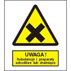 EG-tablice „Ostrzeżenie przed substancjami i preparatami szkodliwymi lub drażniącymi”