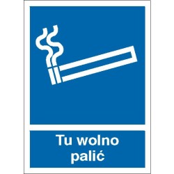 EG-tablice „Tu wolno palić” pionowa