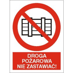 EG-tablice „Droga pożarowa. Nie zastawiać!”