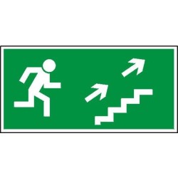 EG-tablice „Kierunek do wyjścia drogi ewakuacyjnej schodami w górę (na prawo)”