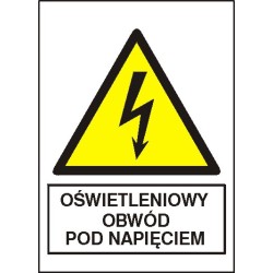 EG-tablice „Oświetleniowy obwód pod napięciem”