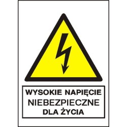 EG-tablice „Wysokie napięcie niebezpieczne dla życia” pionowa