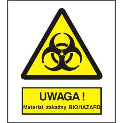 EG-tablice „Ostrzeżenie przed materiałem zakaźnym biohazard”