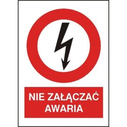 EG-tablice „Nie załączać. Awaria” pionowa