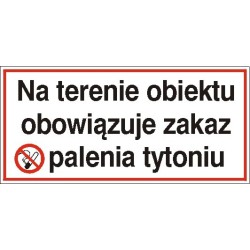 EG-tablice „Na terenie obiektu obowiązuje zakaz palenia tytoniu”