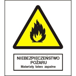 EG-tablice „Niebezpieczeństwo pożaru – Materiały łatwo zapalne”