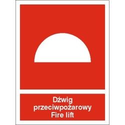 EG-tablice „Dźwig przeciwpożarowy Fire lift”