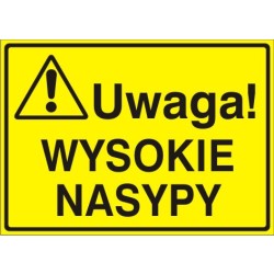 EG-tablice „Uwaga! Wysokie nasypy”
