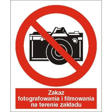 EG-tablice „Zakaz fotografowania i filmowania na terenie zakładu”