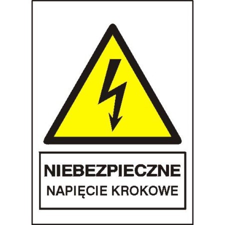 EG-tablice „Niebezpieczne napięcie krokowe” pionowa