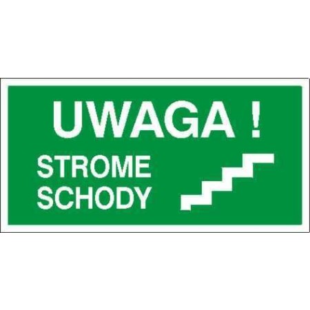 EG-tablice „Uwaga strome schody” z symbolem
