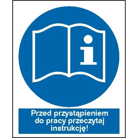 EG-tablice „Przed przystąpieniem do pracy przeczytaj instrukcję”